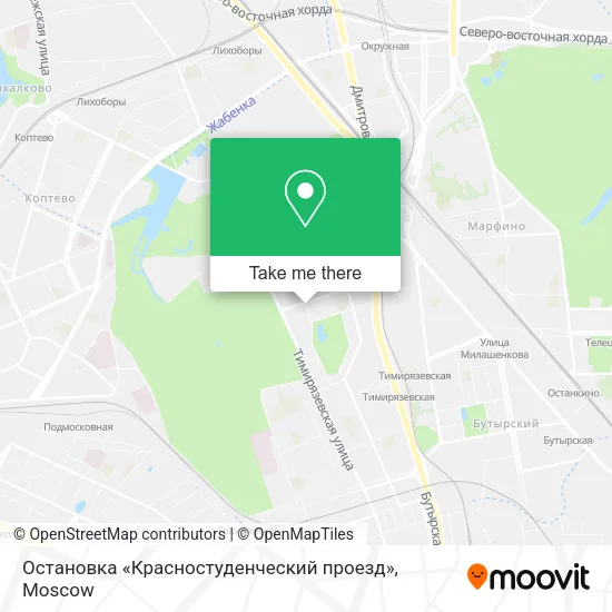 Остановка «Красностуденческий проезд» map