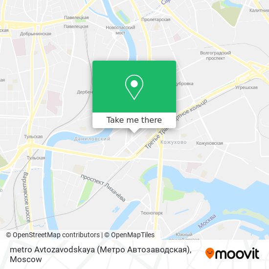 metro Avtozavodskaya (Метро Автозаводская) map