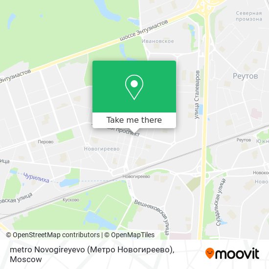 metro Novogireyevo (Метро Новогиреево) map
