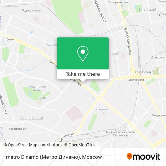 metro Dinamo (Метро Динамо) map