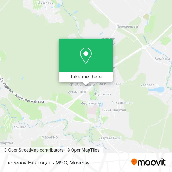 поселок  Благодать  МЧС map
