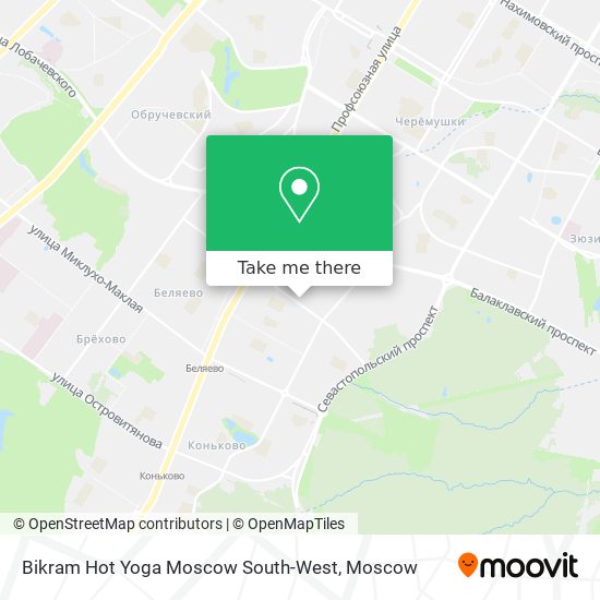 Bikram Hot Yoga Moscow South-West map