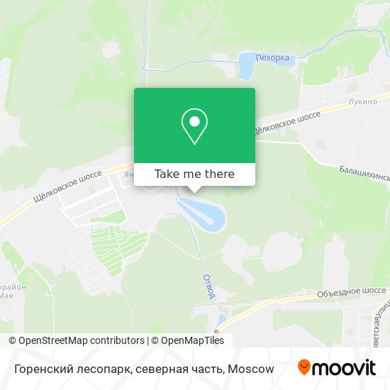 Горенский лесопарк, северная часть map