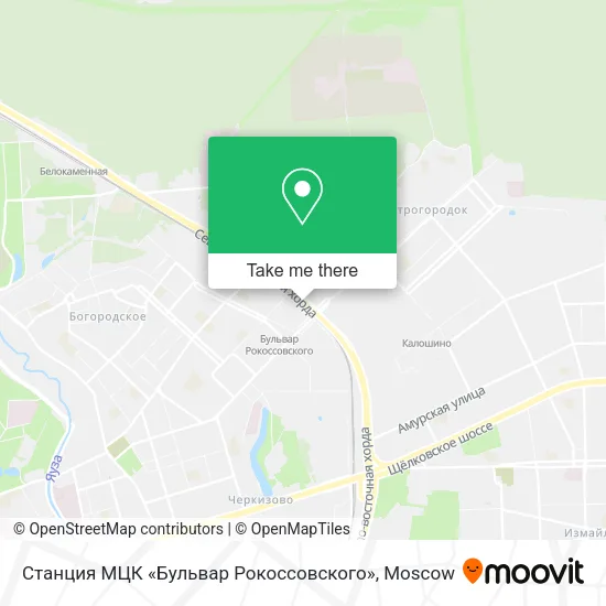 Станция МЦК «Бульвар Рокоссовского» map