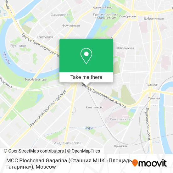 MCC Ploshchad Gagarina (Станция МЦК «Площадь Гагарина») map