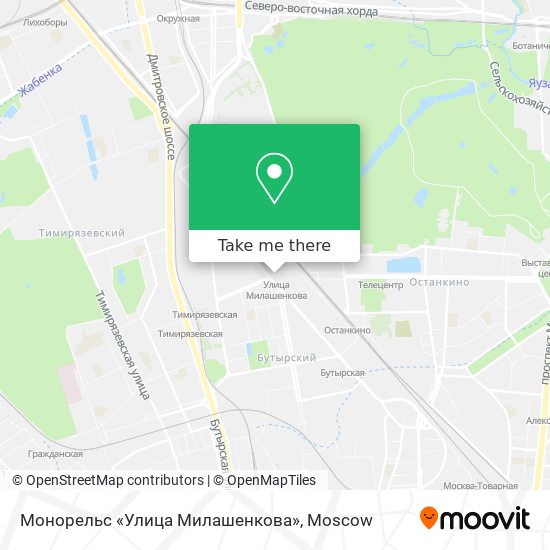Монорельс «Улица Милашенкова» map