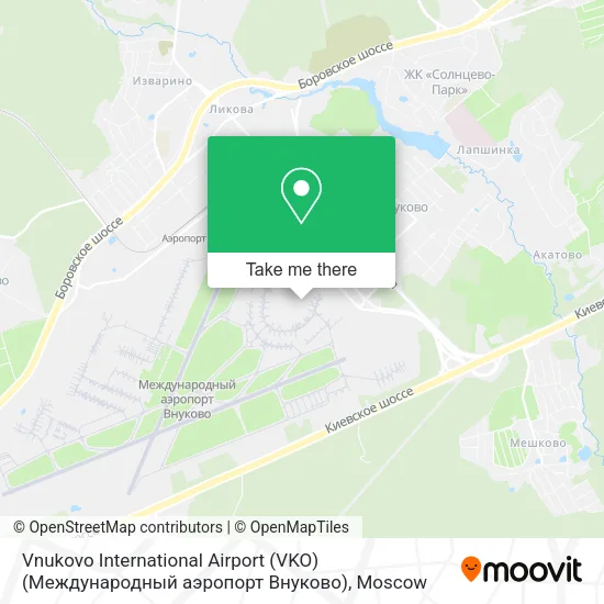 Vnukovo International Airport (VKO) (Международный аэропорт Внуково) map