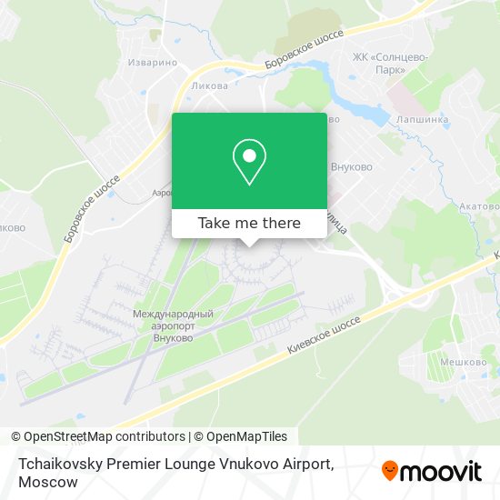 Tchaikovsky Premier Lounge Vnukovo Airport map