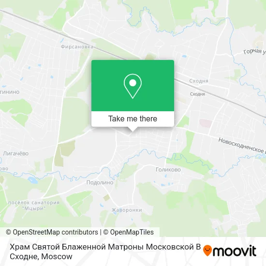 Храм Святой Блаженной Матроны Московской В Сходне map