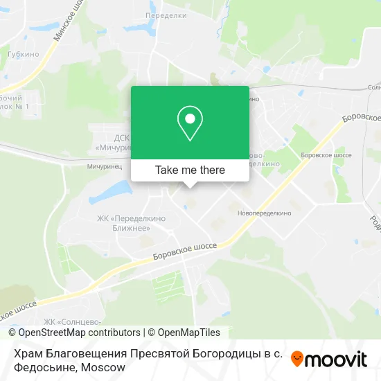 Храм Благовещения Пресвятой Богородицы в с. Федосьине map