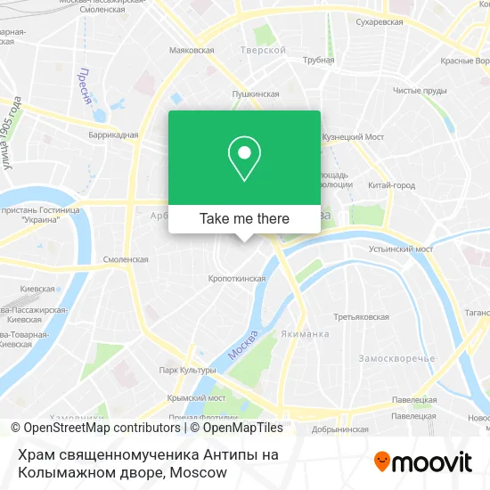 Храм священномученика Антипы на Колымажном дворе map
