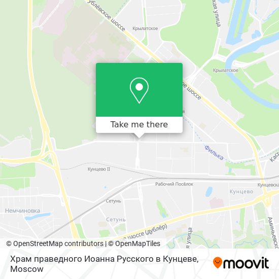 Храм праведного Иоанна Русского в Кунцеве map