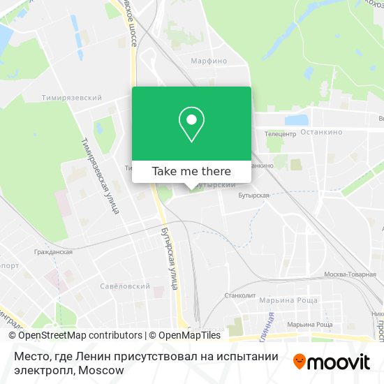 Место, где Ленин присутствовал на испытании электропл map