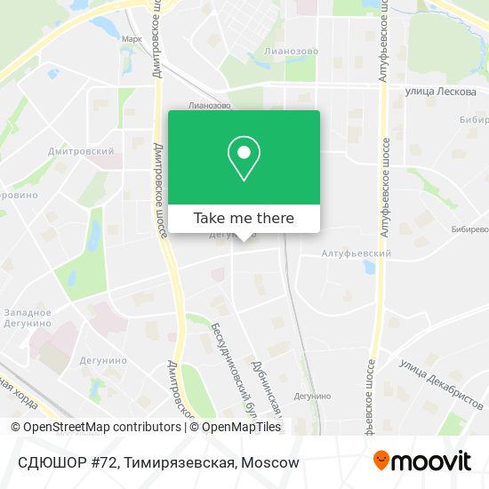 СДЮШОР #72, Тимирязевская map