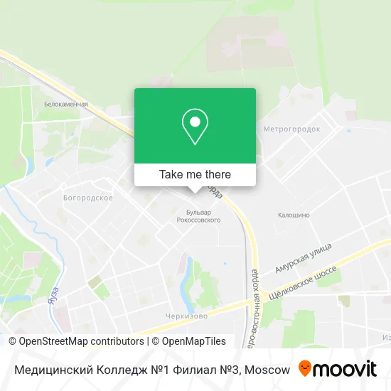 Медицинский Колледж №1 Филиал №3 map