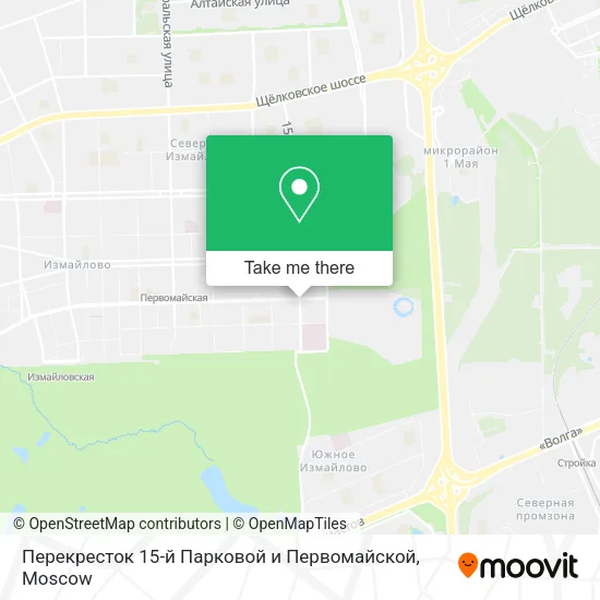 Перекресток 15-й Парковой и Первомайской map