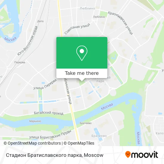Стадион Братиславского парка map