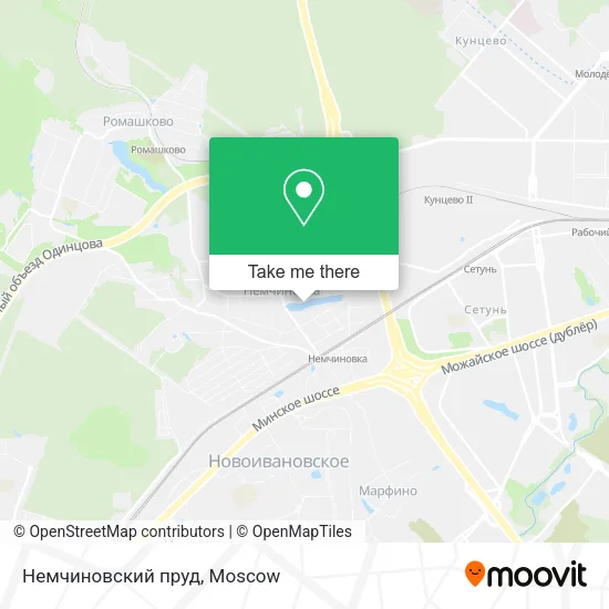 Немчиновский пруд map
