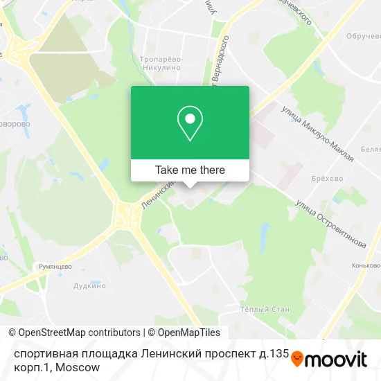 спортивная площадка  Ленинский проспект д.135 корп.1 map