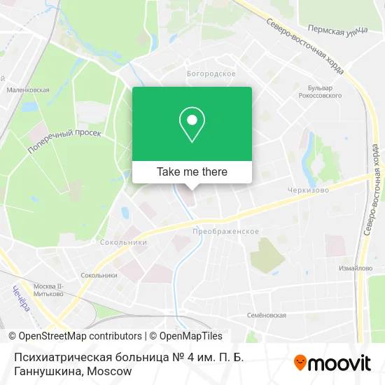 Психиатрическая больница № 4 им. П. Б. Ганнушкина map