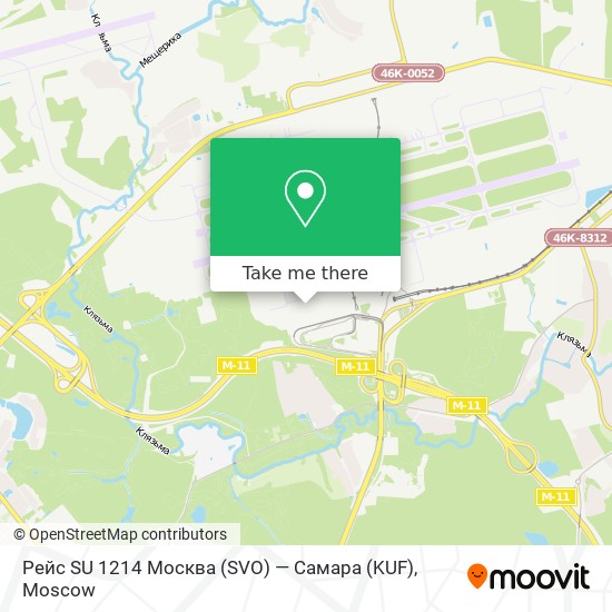 Рейс SU 1214 Москва (SVO) — Самара (KUF) map