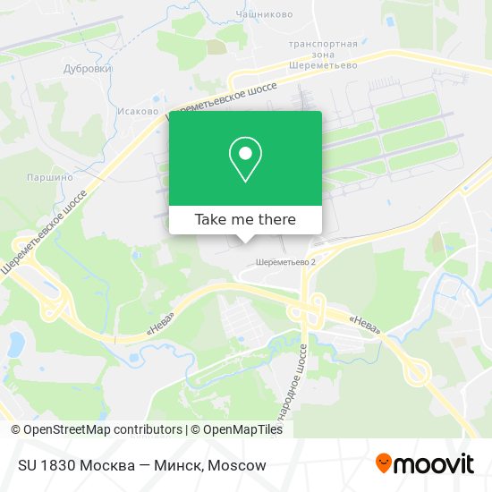SU 1830 Москва  — Минск map