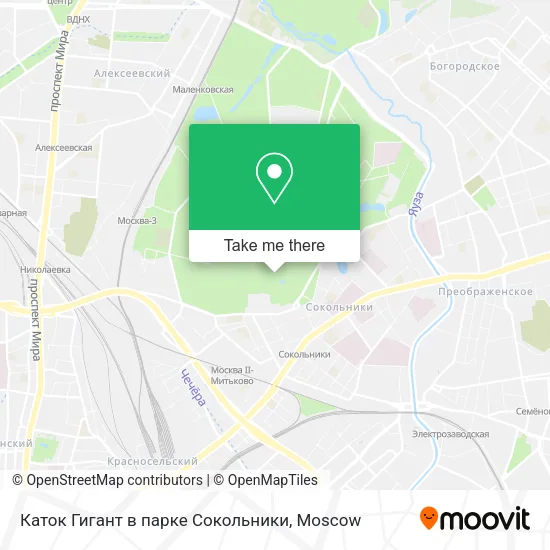 Каток Гигант в парке Сокольники map