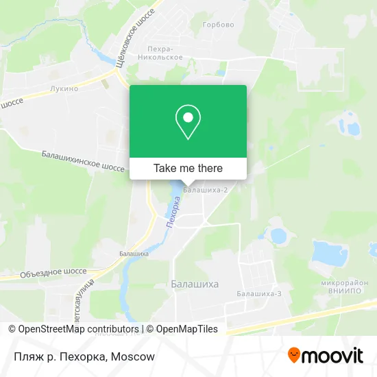 Пляж р. Пехорка map