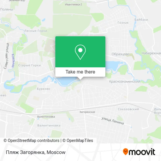 Пляж  Загорянка map