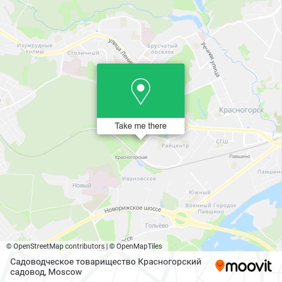 Садоводческое товарищество  Красногорский садовод map