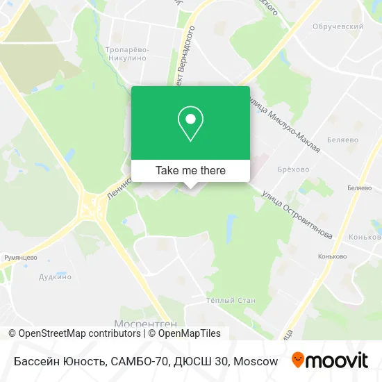 Бассейн Юность, САМБО-70, ДЮСШ 30 map