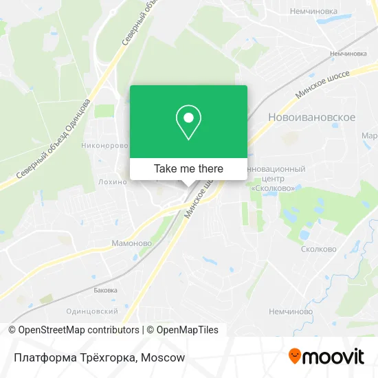 Платформа Трёхгорка map