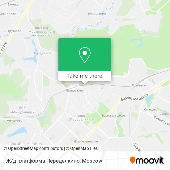 Ж/д платформа Переделкино map