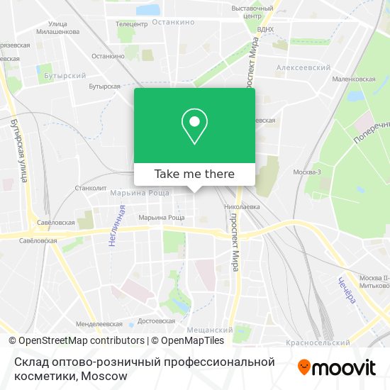 Склад оптово-розничный профессиональной косметики map