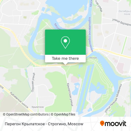 Перегон Крылатское - Строгино map
