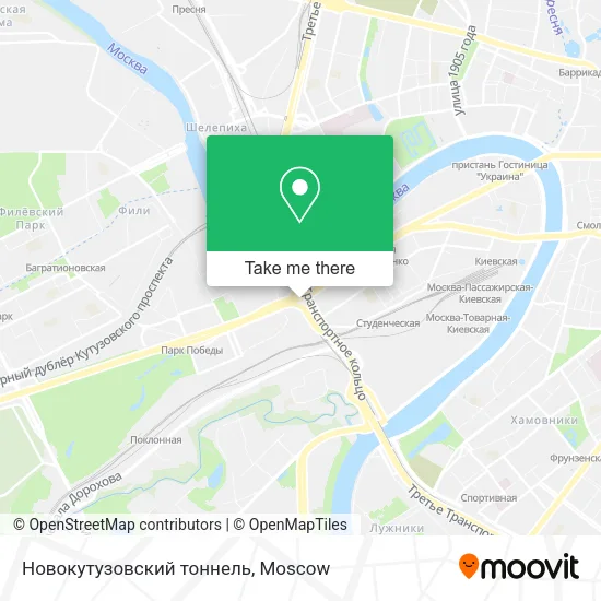 Новокутузовский тоннель map