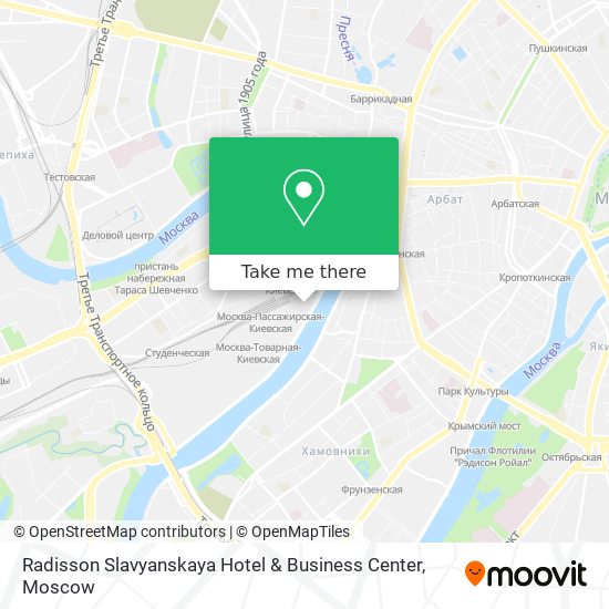 Radisson Slavyanskaya Hotel & Business Center map