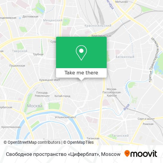 Свободное пространство «Циферблат» map