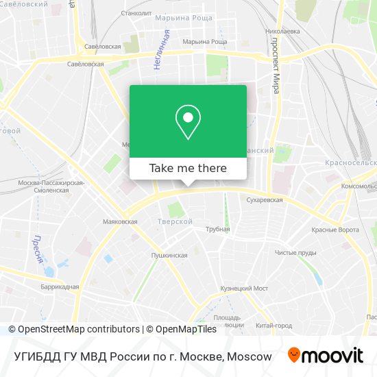 УГИБДД ГУ МВД России по г. Москве map