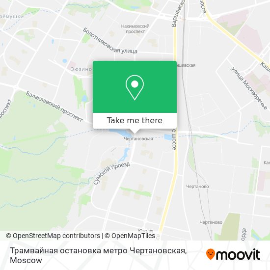 Трамвайная остановка  метро Чертановская map