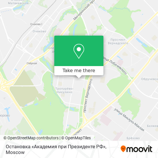 Остановка «Академия при Президенте РФ» map