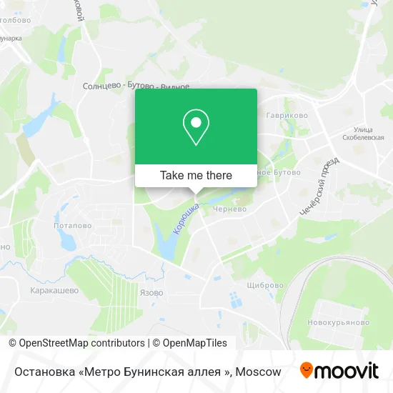 Остановка «Метро  Бунинская аллея » map