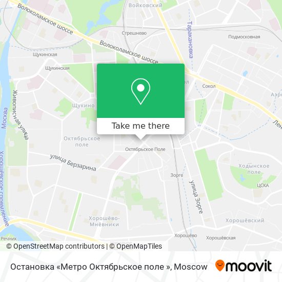 Остановка «Метро  Октябрьское поле » map