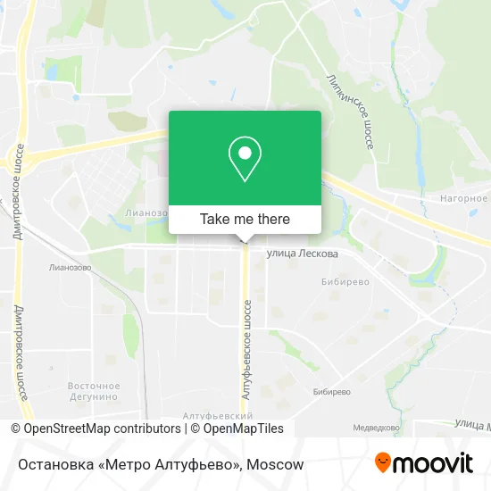Остановка «Метро Алтуфьево» map