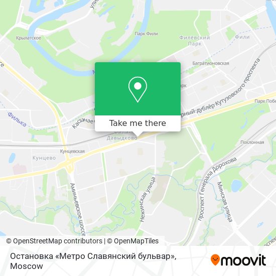 Остановка «Метро Славянский бульвар» map