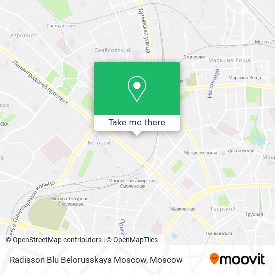 Radisson Blu Belorusskaya Moscow map