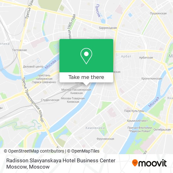 Radisson Slavyanskaya Hotel Business Center Moscow map