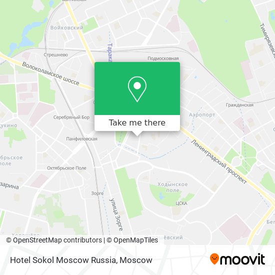 Hotel Sokol Moscow Russia map