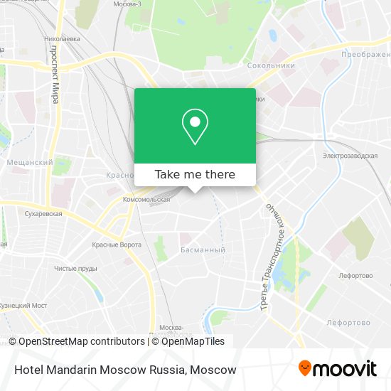 Hotel Mandarin Moscow Russia map