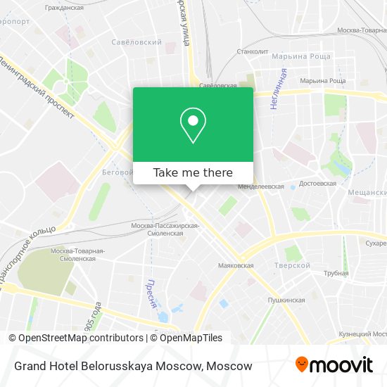 Grand Hotel Belorusskaya Moscow map